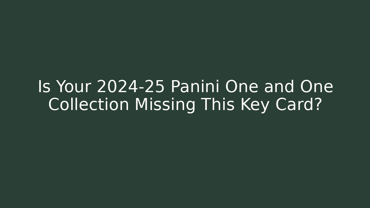 Is Your 2024-25 Panini One and One Collection Missing This Key Card?