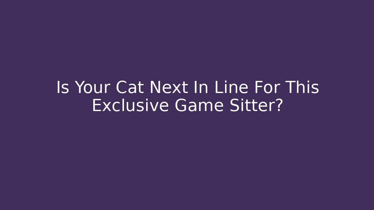 Is Your Cat Next In Line For This Exclusive Game Sitter?