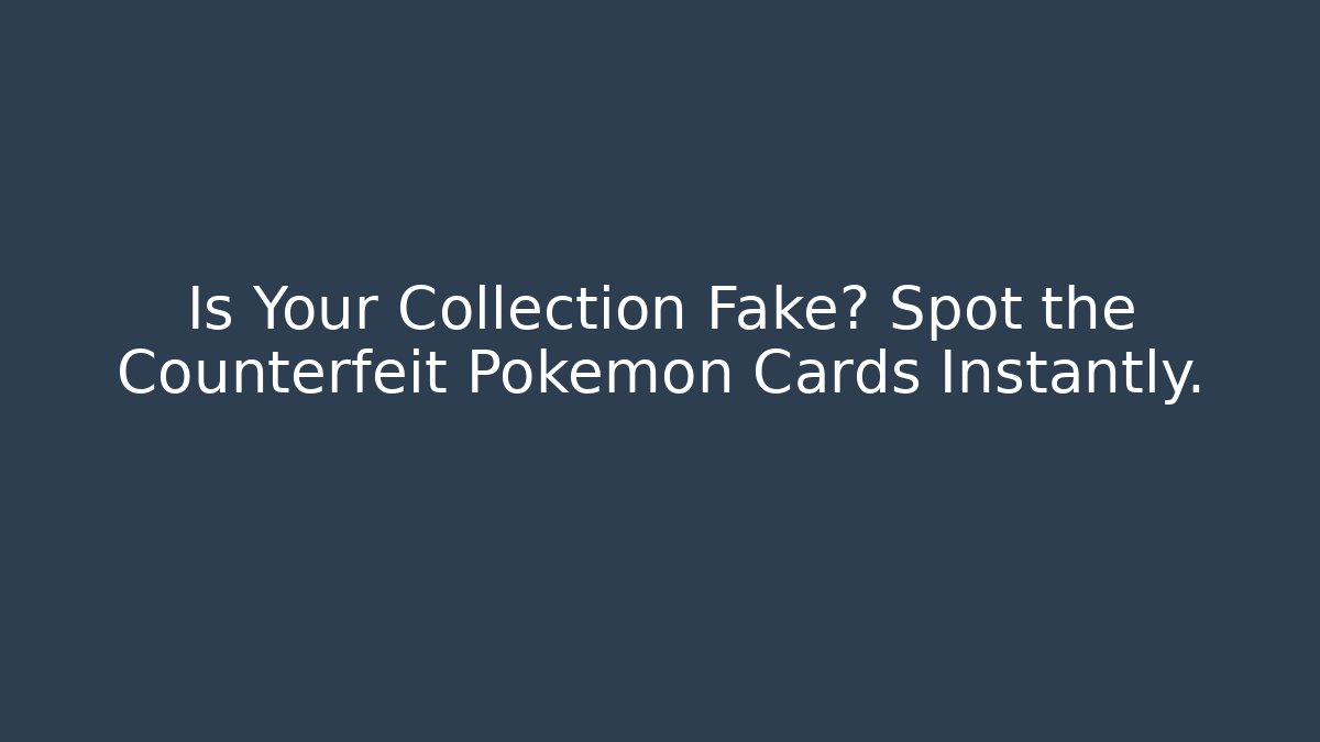 Is Your Collection Fake? Spot the Counterfeit Pokémon Cards Instantly.
