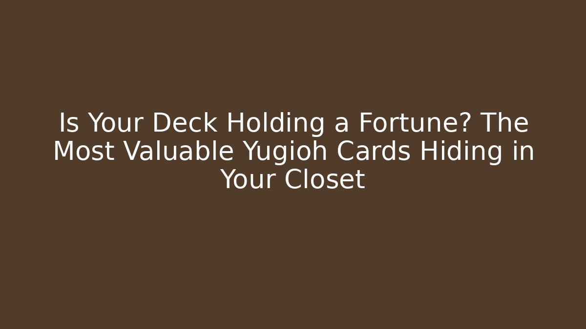 Is Your Deck Holding a Fortune? The Most Valuable Yugioh Cards Hiding in Your Closet