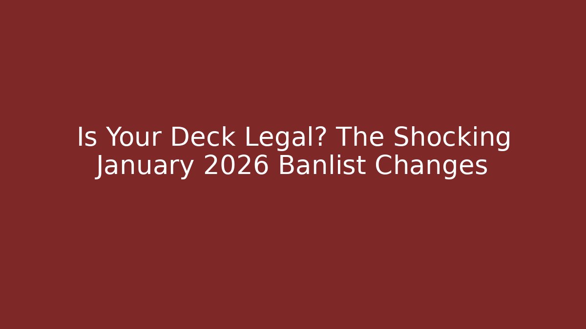 Is Your Deck Legal? The Shocking January 2026 Banlist Changes