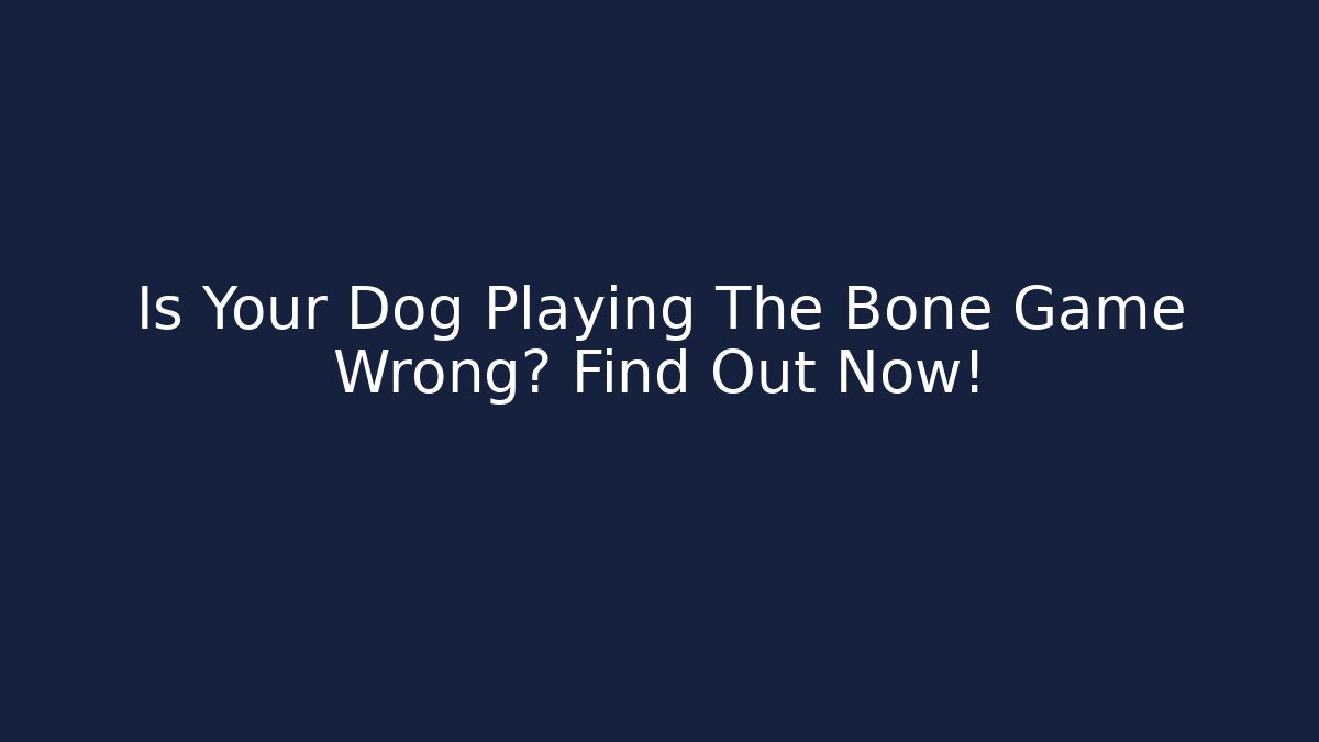 Is Your Dog Playing The Bone Game Wrong? Find Out Now!