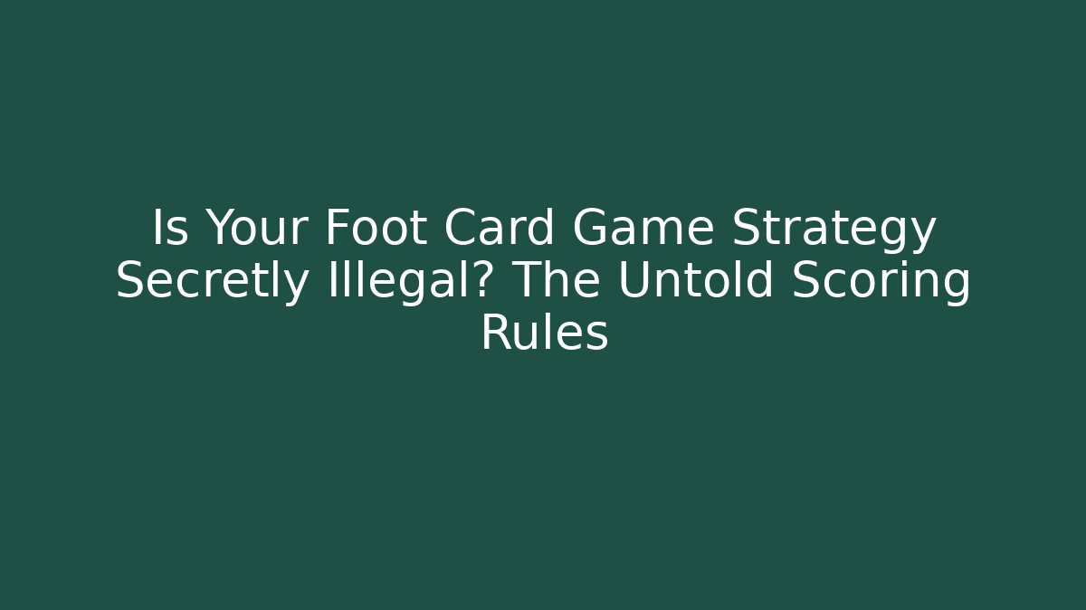 Is Your Foot Card Game Strategy Secretly Illegal? The Untold Scoring Rules