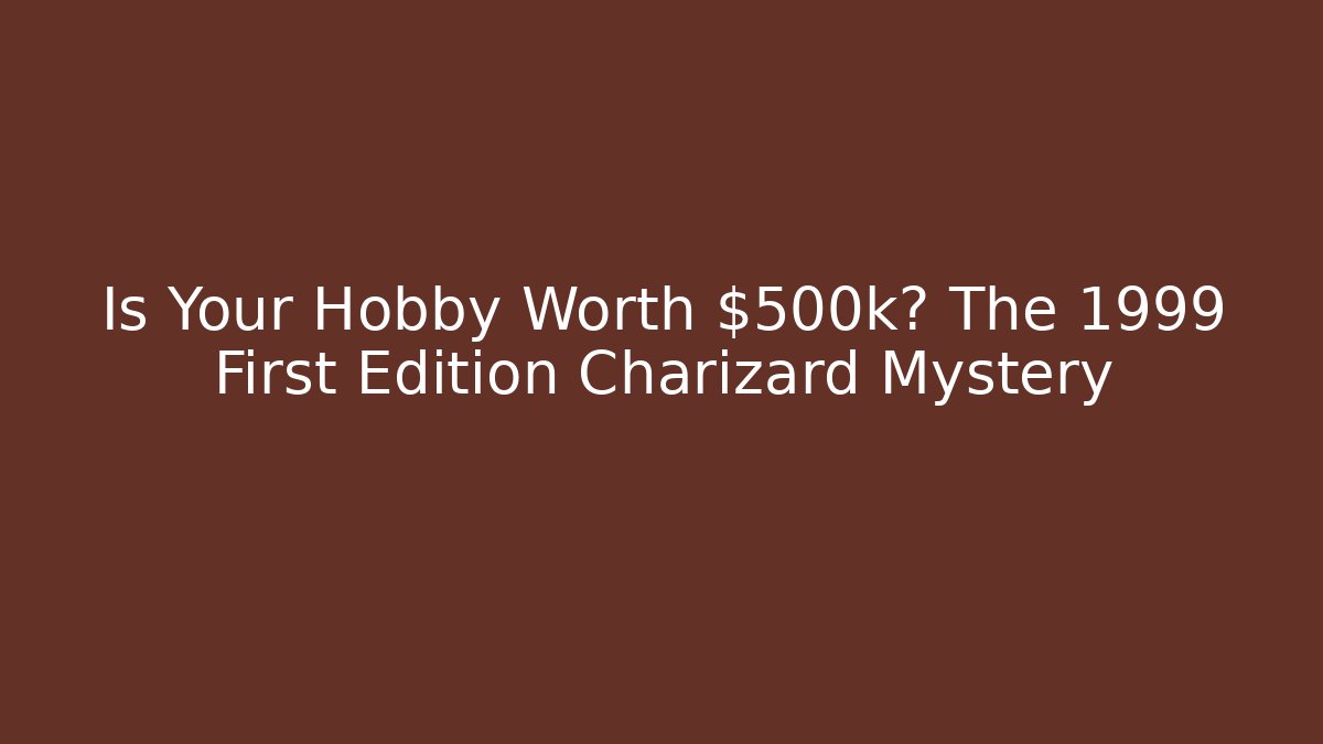 Is Your Hobby Worth $500k? The 1999 First Edition Charizard Mystery - Critter Realm