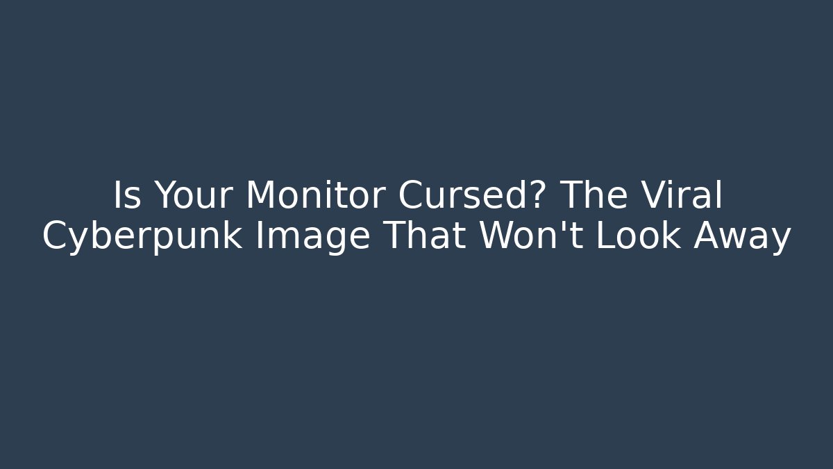 Is Your Monitor Cursed? The Viral Cyberpunk Image That Won't Look Away