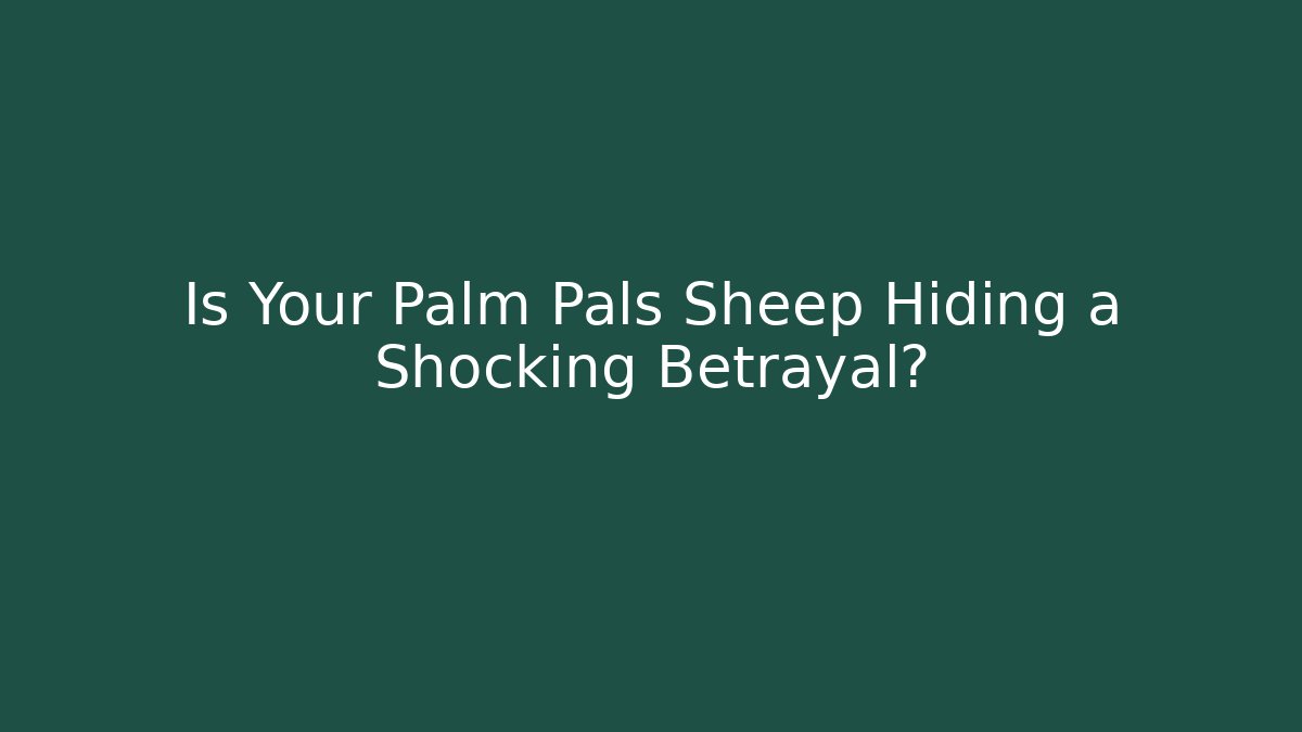 Is Your Palm Pals Sheep Hiding a Shocking Betrayal?
