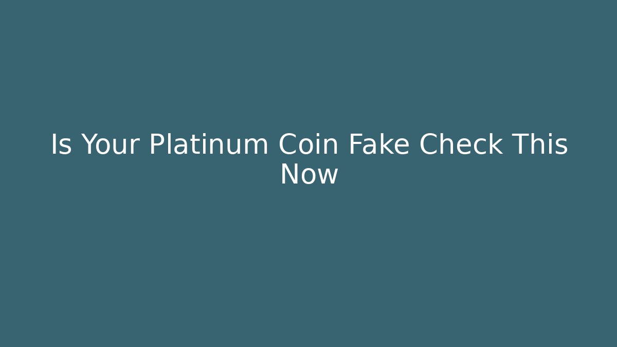 Is Your Platinum Coin Fake Check This Now