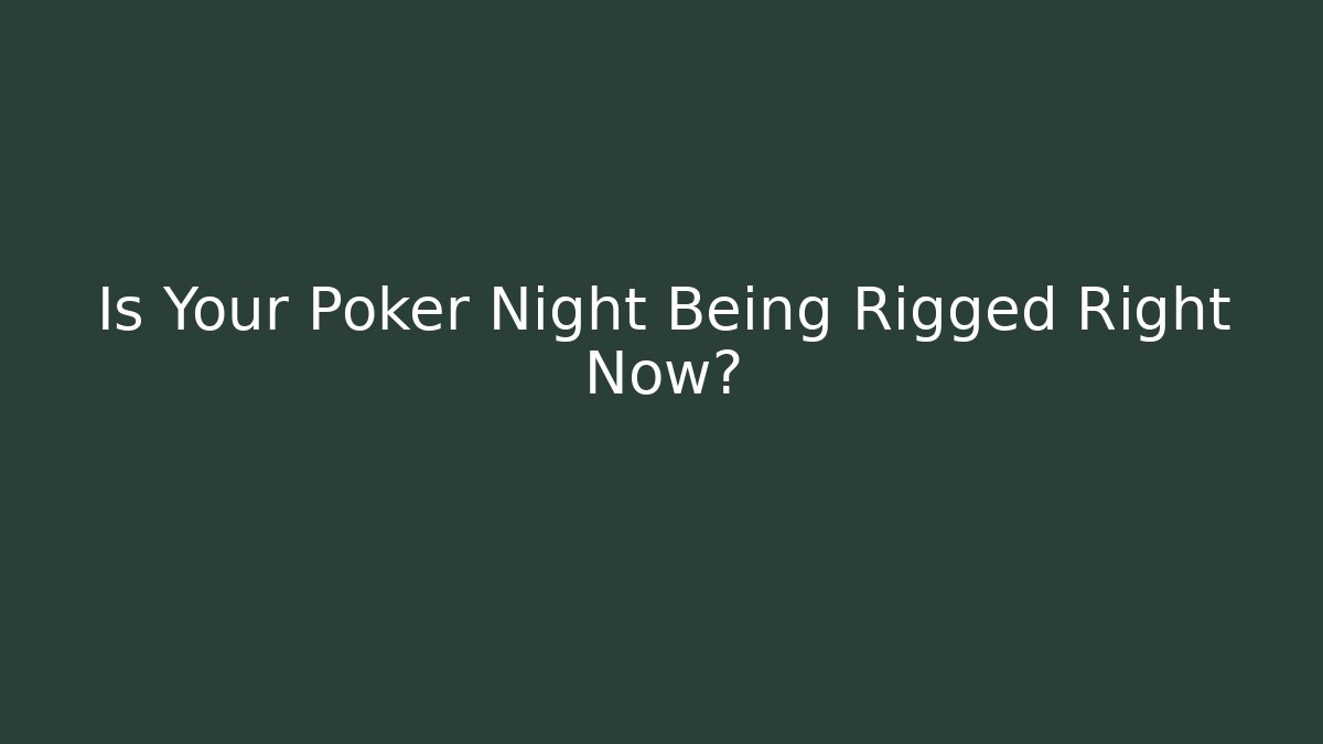 Is Your Poker Night Being Rigged Right Now?