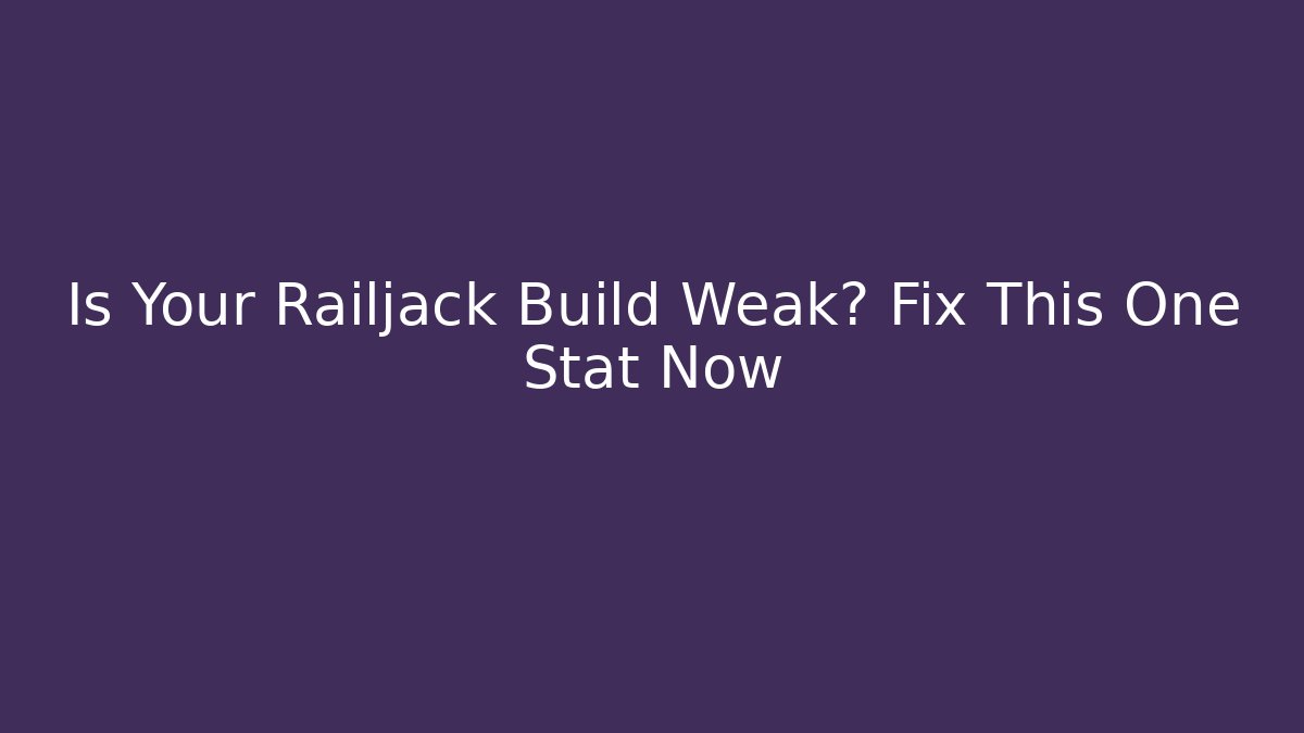 Is Your Railjack Build Weak? Fix This One Stat Now
