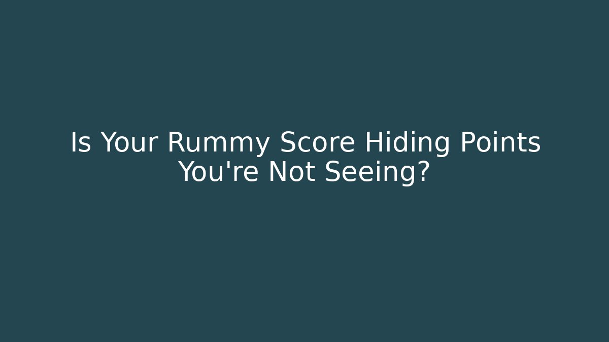 Is Your Rummy Score Hiding Points You’re Not Seeing?