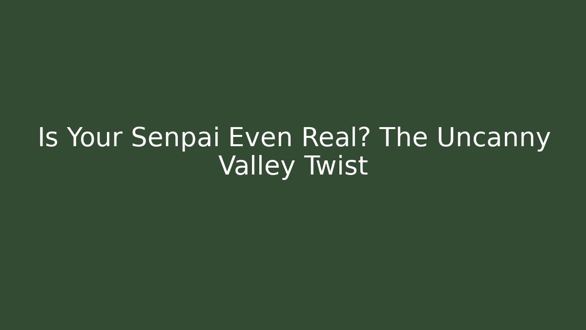 Is Your Senpai Even Real? The Uncanny Valley Twist