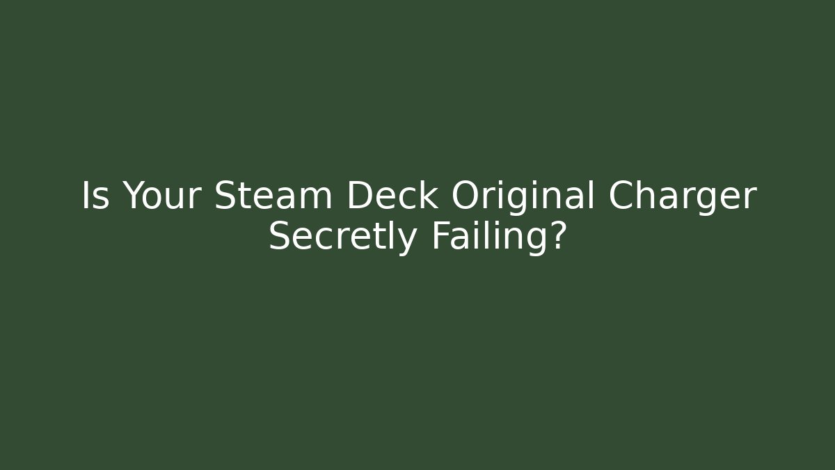 Is Your Steam Deck Original Charger Secretly Failing?