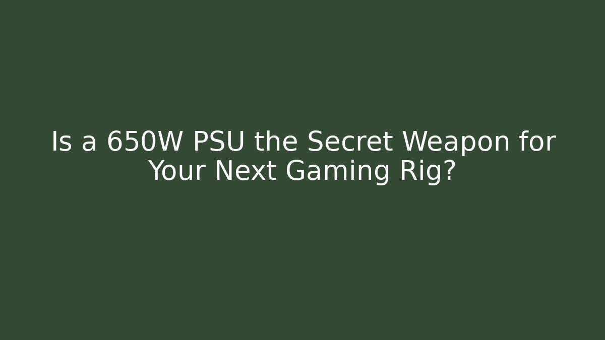 Is a 650W PSU the Secret Weapon for Your Next Gaming Rig?