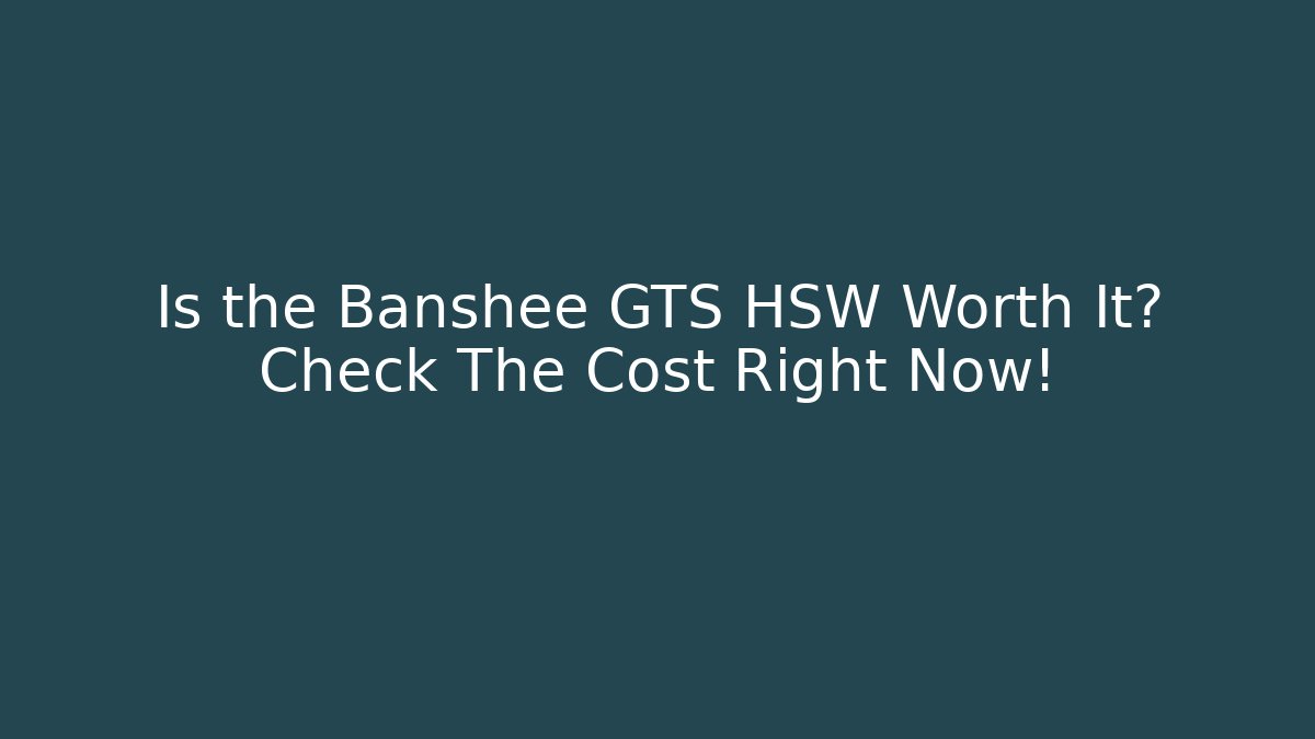 Is the Banshee GTS HSW Worth It? Check The Cost Right Now!