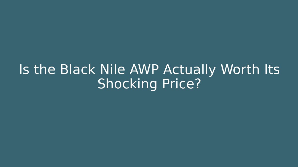 Is the Black Nile AWP Actually Worth Its Shocking Price?