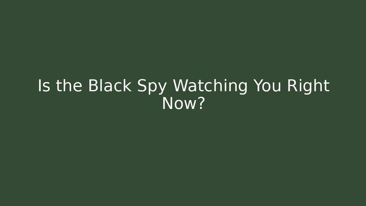 Is the Black Spy Watching You Right Now?