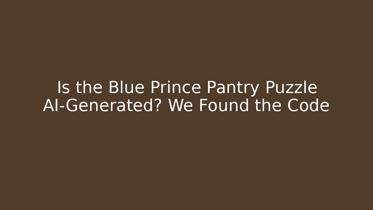 Is the Blue Prince Pantry Puzzle AI-Generated? We Found the Code