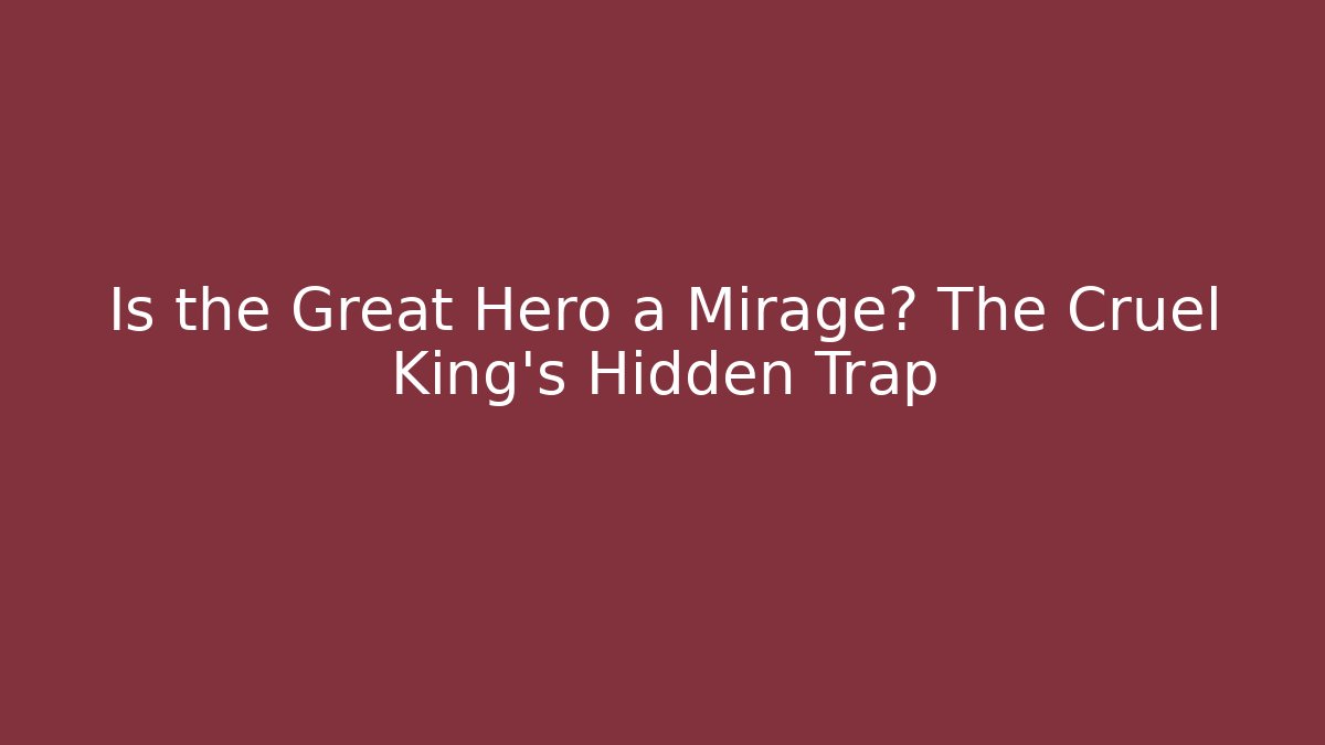 Is the Great Hero a Mirage? The Cruel King's Hidden Trap