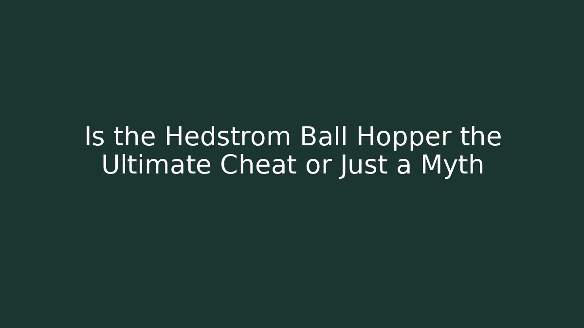 Is the Hedstrom Ball Hopper the Ultimate Cheat or Just a Myth