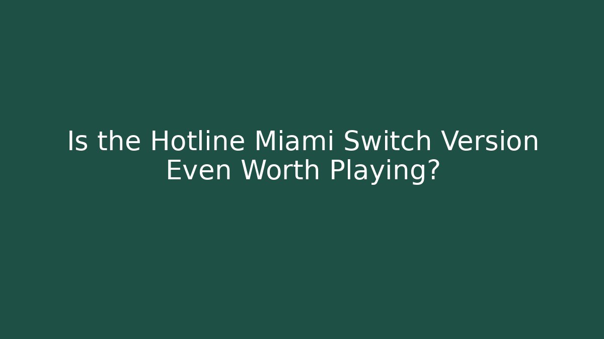 Is the Hotline Miami Switch Version Even Worth Playing? - Critter Realm