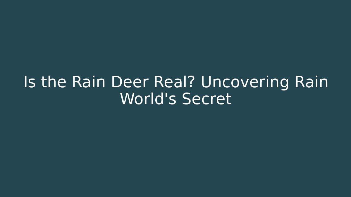 Is the Rain Deer Real? Uncovering Rain World's Secret
