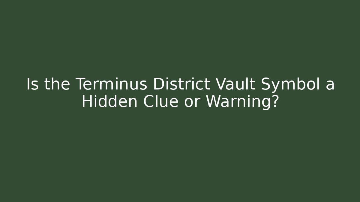 Is the Terminus District Vault Symbol a Hidden Clue or Warning?
