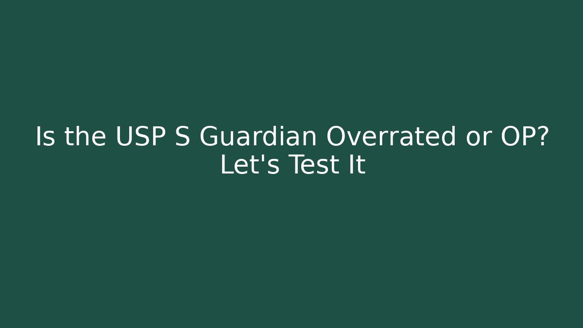 Is the USP S Guardian Overrated or OP? Let's Test It