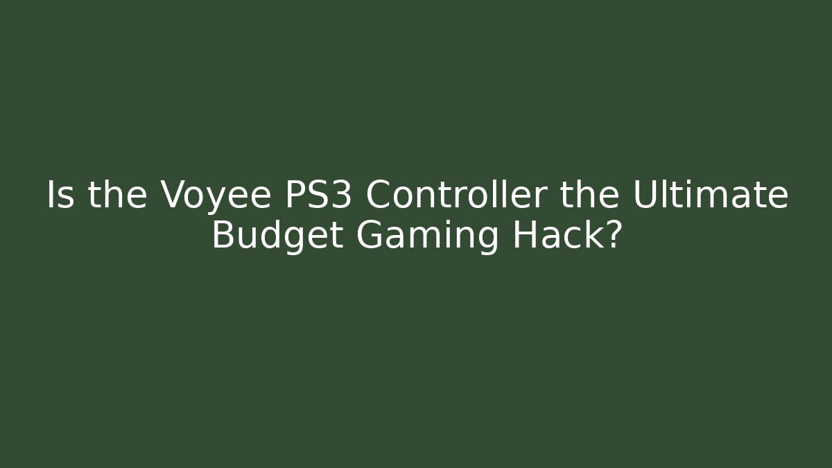 Is the Voyee PS3 Controller the Ultimate Budget Gaming Hack?