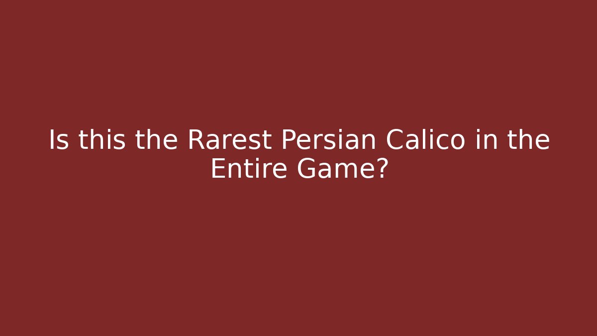 Is this the Rarest Persian Calico in the Entire Game? - Critter Realm