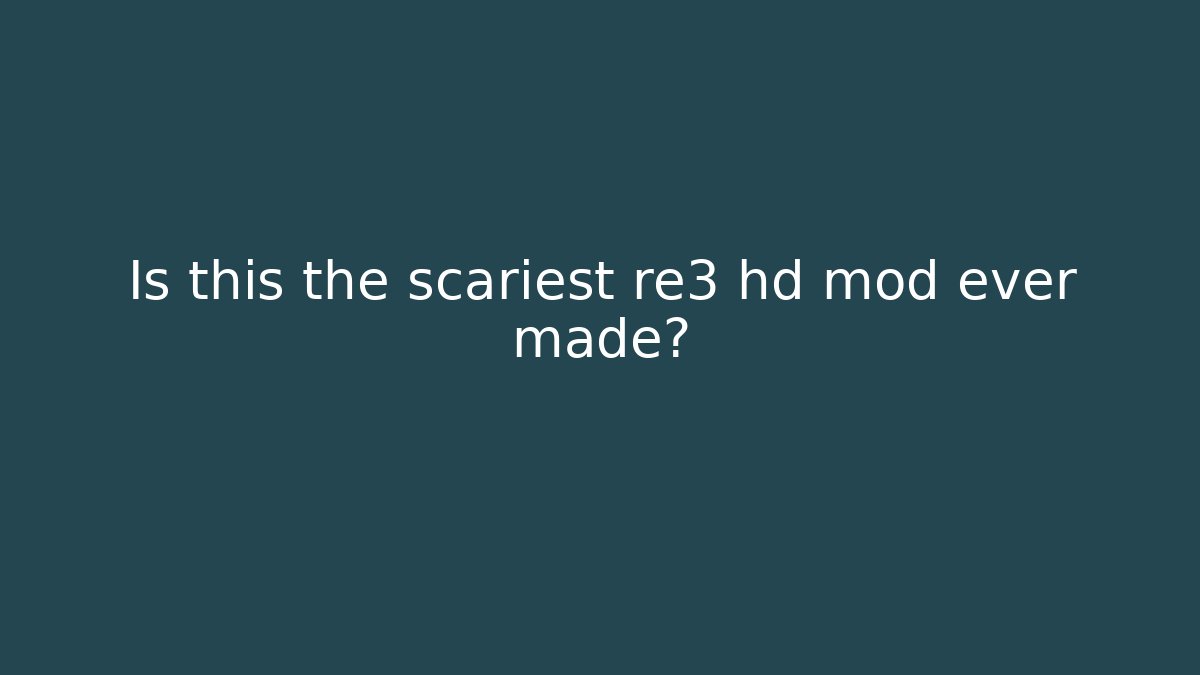 Is this the scariest re3 hd mod ever made? - Critter Realm