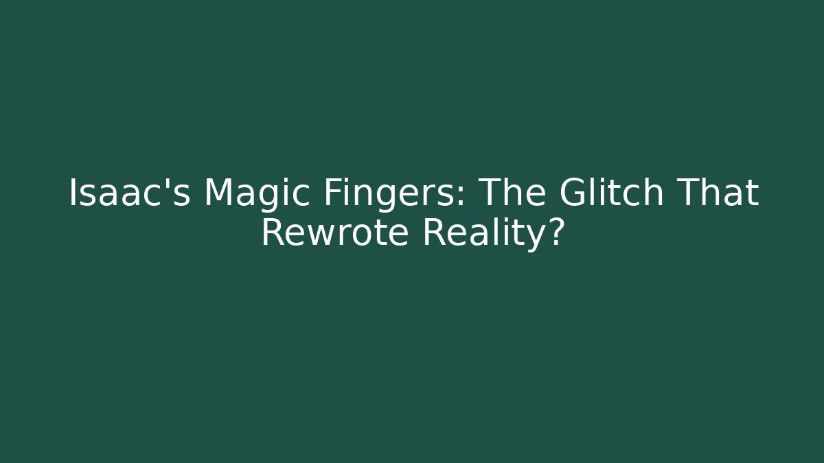 Isaac's Magic Fingers: The Glitch That Rewrote Reality?