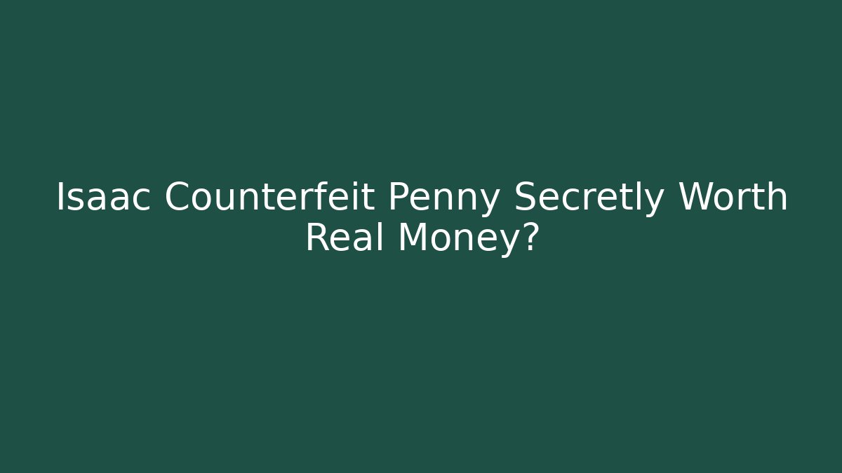 Isaac Counterfeit Penny Secretly Worth Real Money?