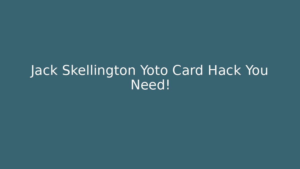 Jack Skellington Yoto Card Hack You Need! - Critter Realm