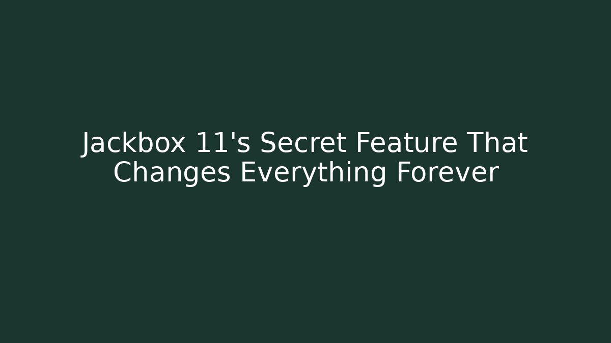 Jackbox 11's Secret Feature That Changes Everything Forever - Critter Realm