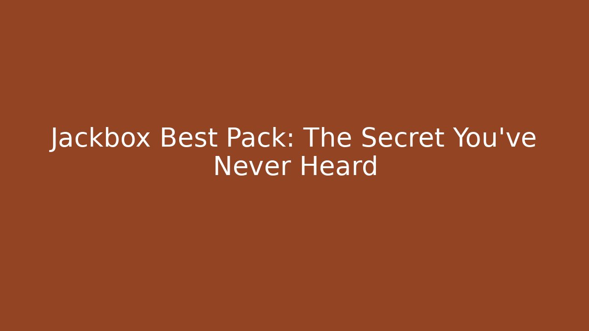 Jackbox Best Pack: The Secret You've Never Heard - Critter Realm