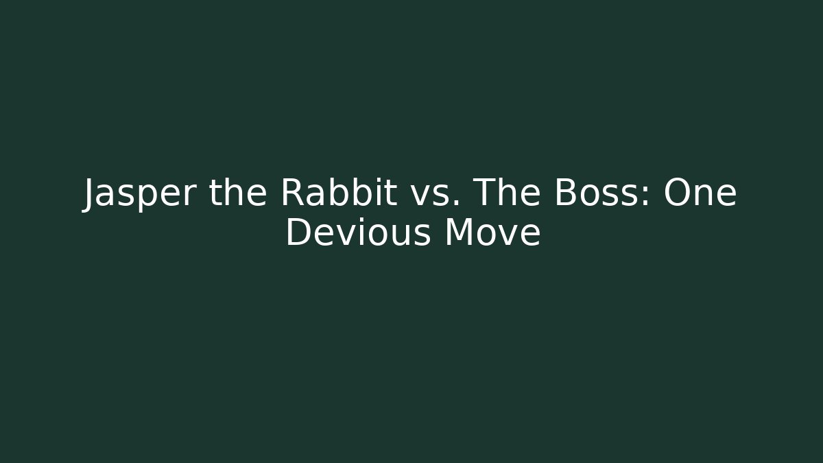 Jasper the Rabbit vs. The Boss: One Devious Move