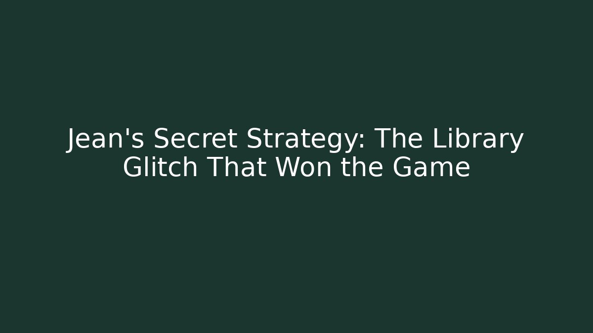 Jean's Secret Strategy: The Library Glitch That Won the Game