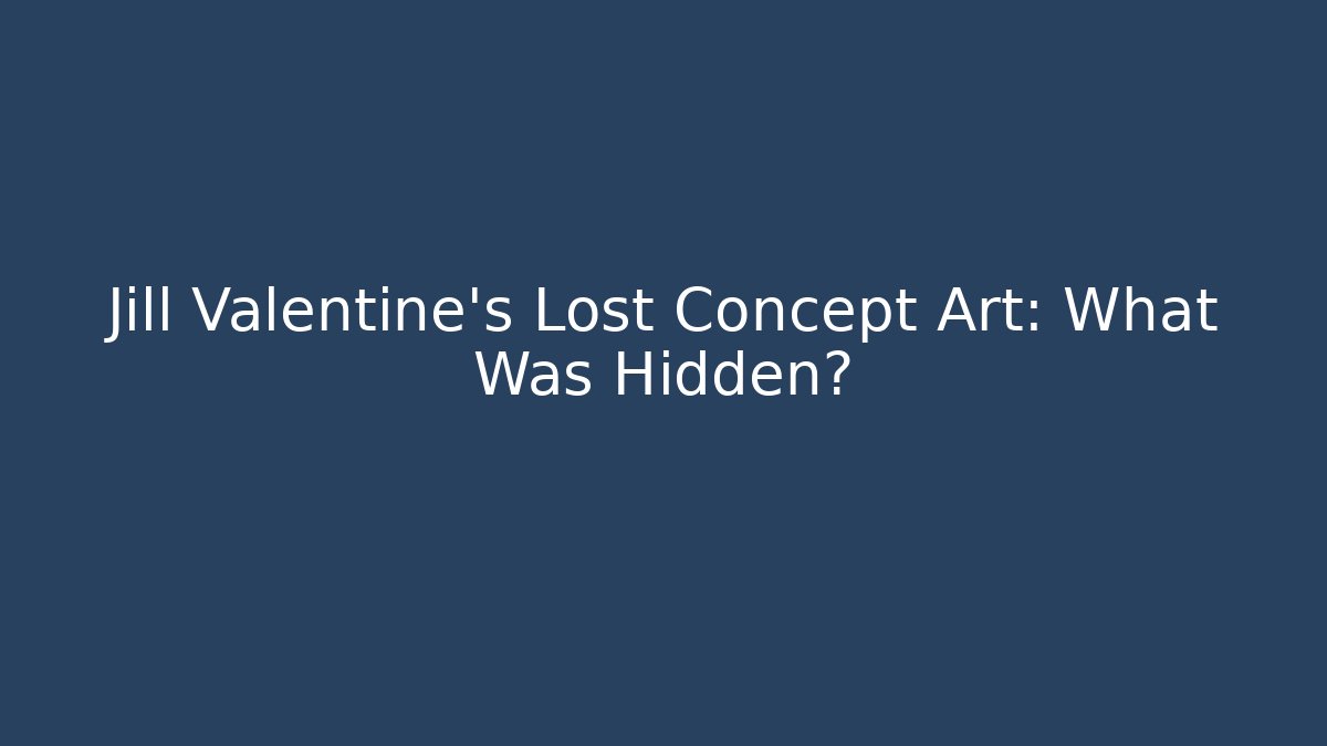 Jill Valentine's Lost Concept Art: What Was Hidden?