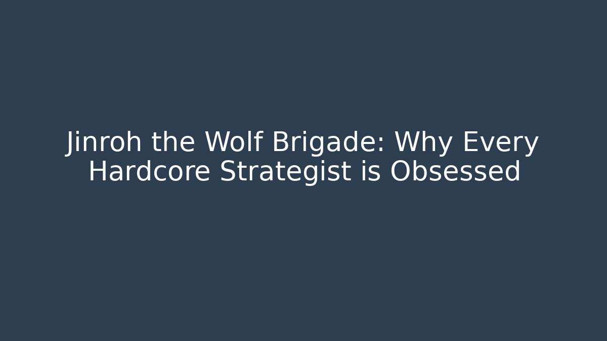 Jinroh the Wolf Brigade: Why Every Hardcore Strategist is Obsessed - Critter Realm