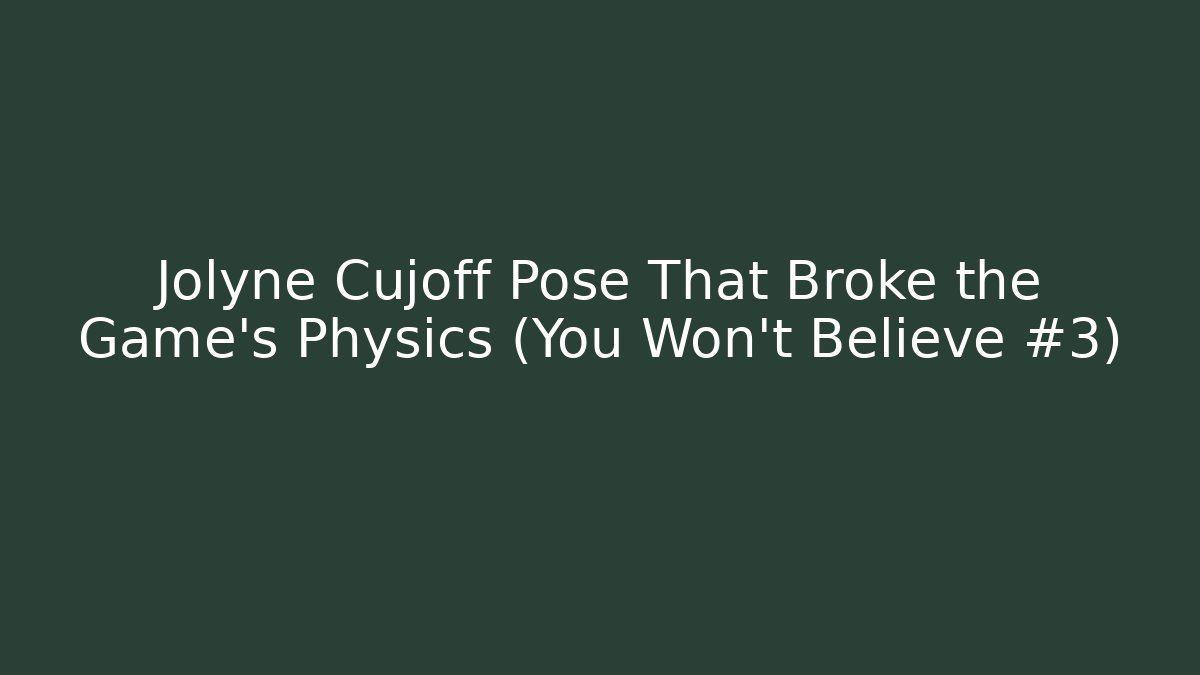 Jolyne Cujoff Pose That Broke the Game's Physics (You Won't Believe #3) - Critter Realm