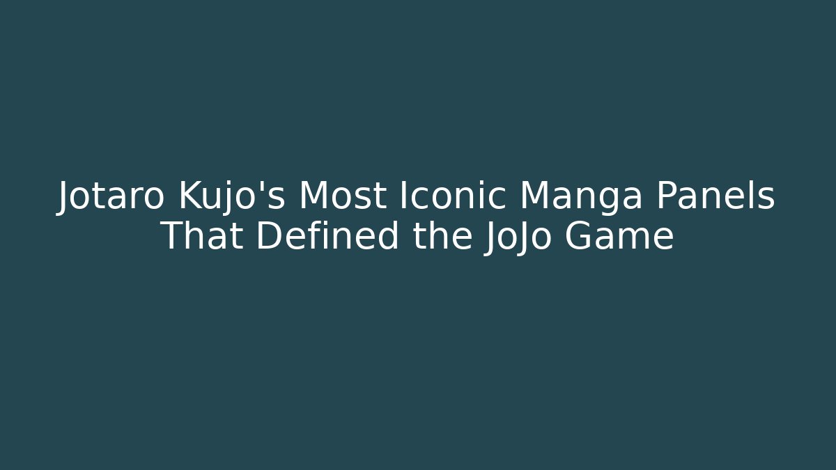 Jotaro Kujo's Most Iconic Manga Panels That Defined the JoJo Game - Critter Realm