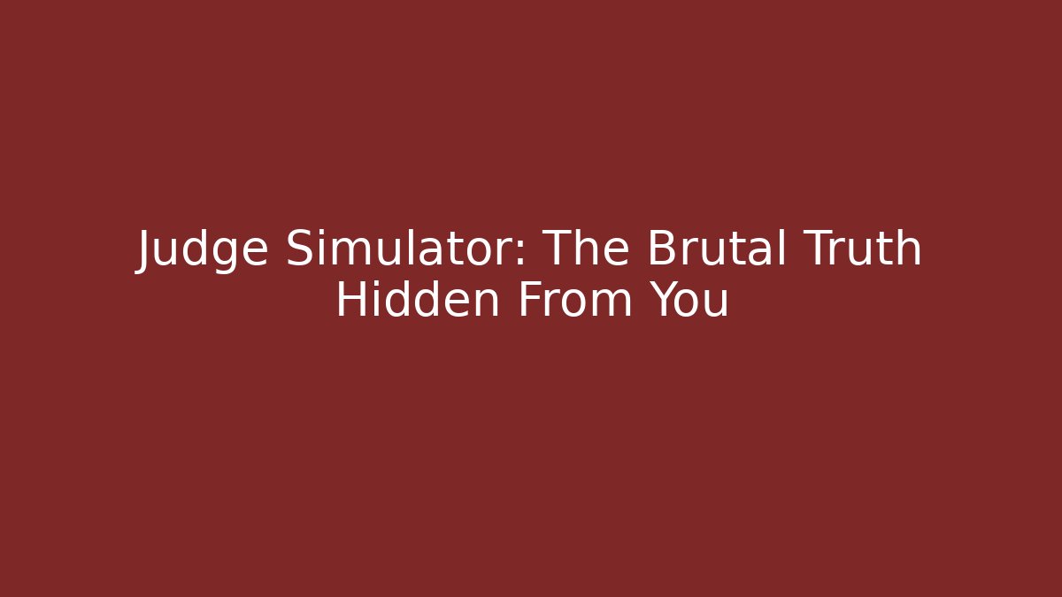 Judge Simulator: The Brutal Truth Hidden From You - Critter Realm