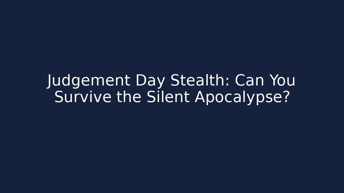 Judgement Day Stealth: Can You Survive the Silent Apocalypse?