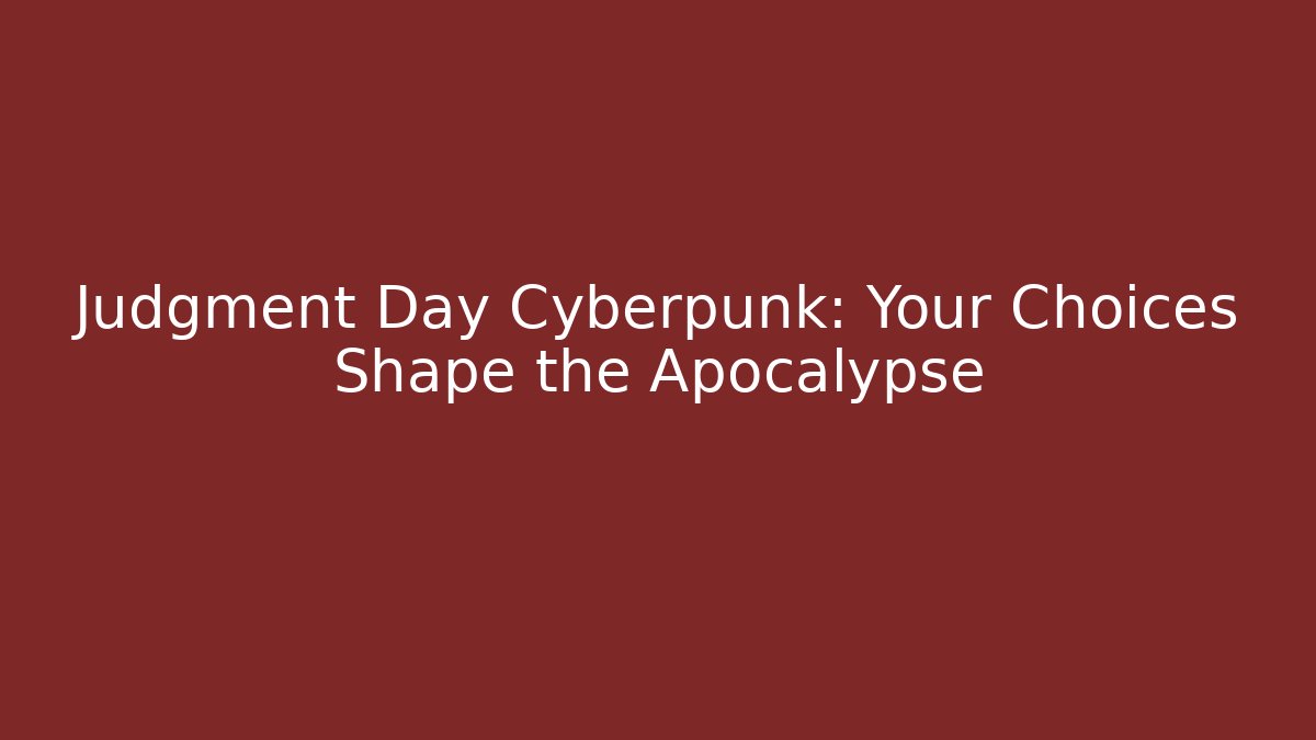 Judgment Day Cyberpunk: Your Choices Shape the Apocalypse