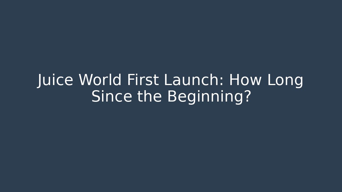 Juice World First Launch: How Long Since the Beginning?