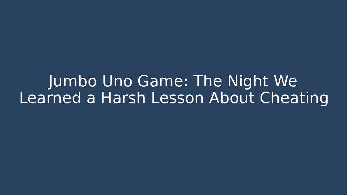 Jumbo Uno Game: The Night We Learned a Harsh Lesson About Cheating