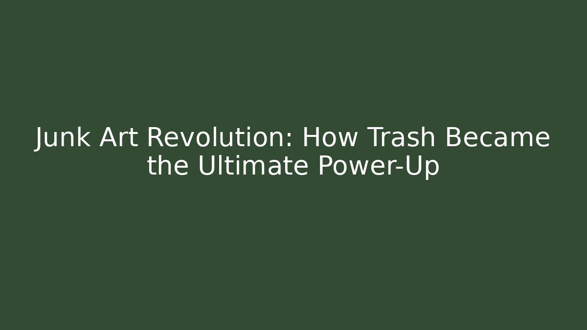 Junk Art Revolution: How Trash Became the Ultimate Power-Up