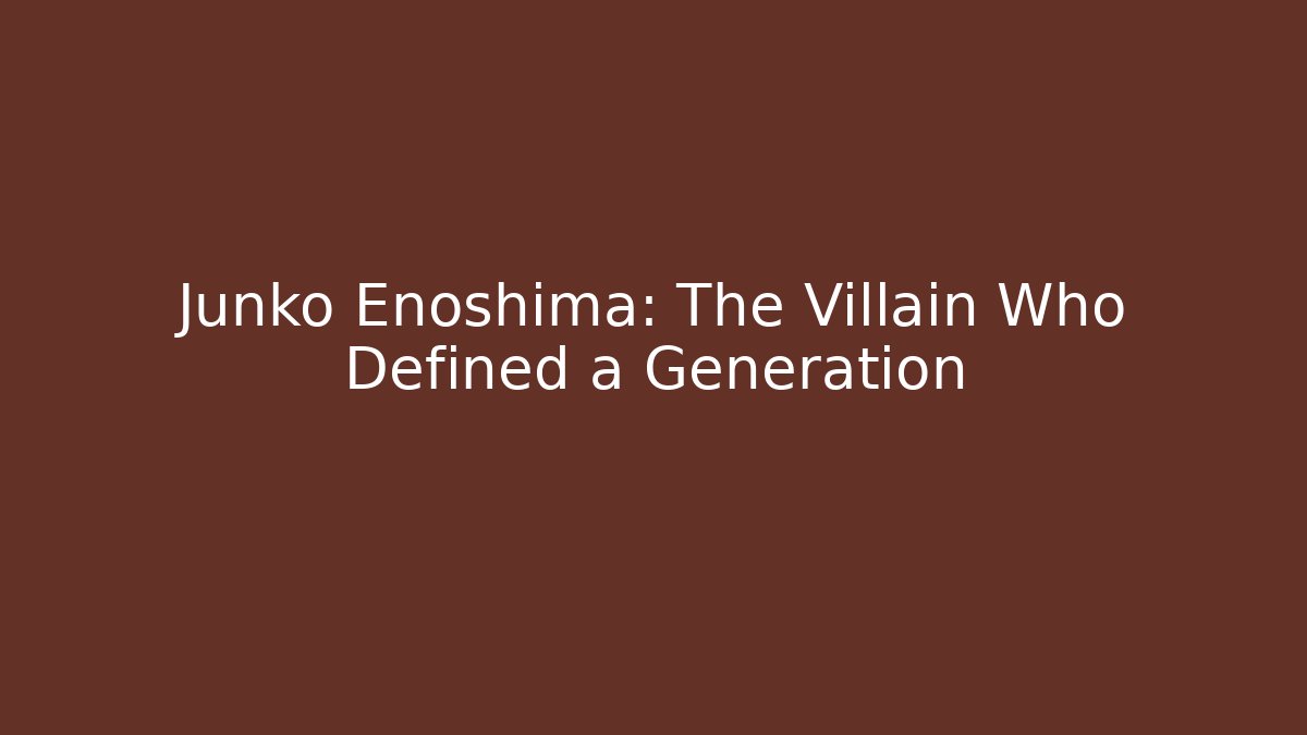 Junko Enoshima: The Villain Who Defined a Generation