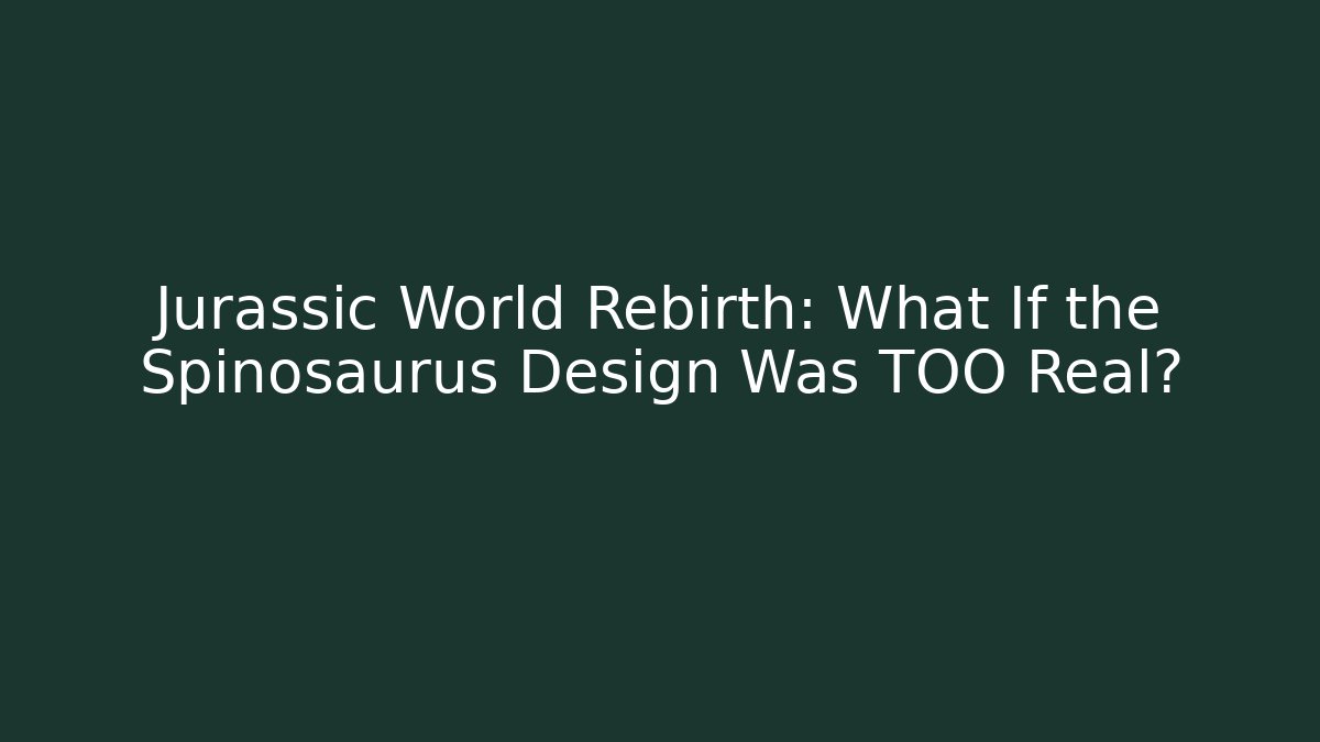 Jurassic World Rebirth: What If the Spinosaurus Design Was TOO Real?