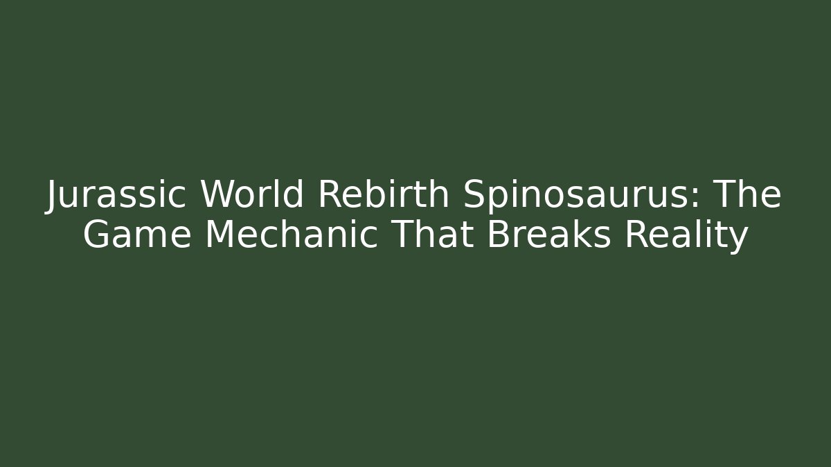 Jurassic World Rebirth Spinosaurus: The Game Mechanic That Breaks Reality